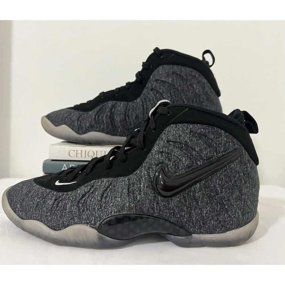 Nike Air Foamposite Pro Wool Fleece Kids Boys Suede Sneakers DarkGray Shoes 4.5Y